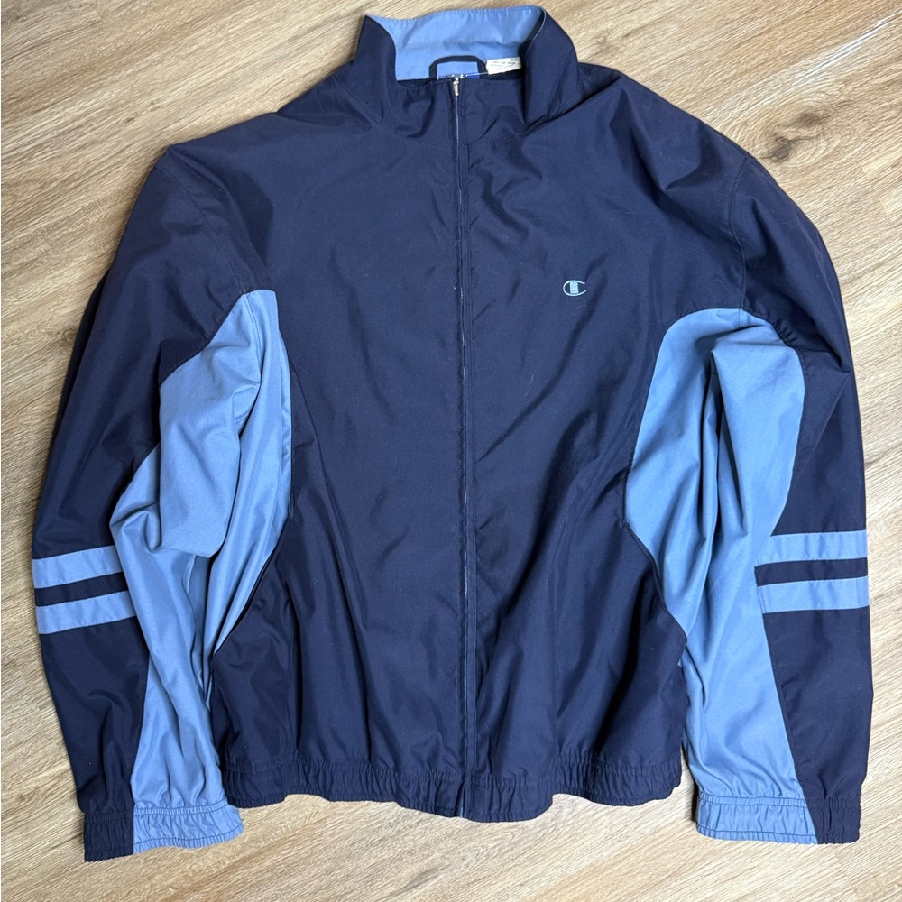 Navy and blue Champion windbreaker jacket